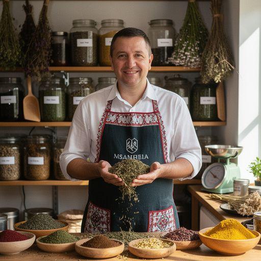 Priprema čaja s cvjetovima lavande i mente u sunčanoj kuhinji.